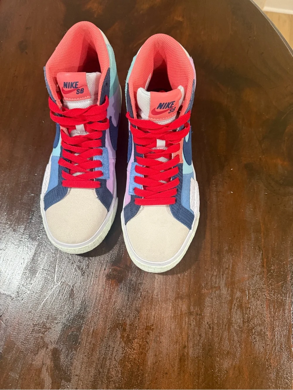 Colorblock High-Top Nike Sneakers - Pink, Mint & Navy